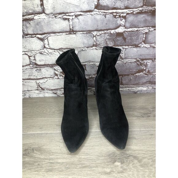 Loeffler Randall Isla Black Suede Leather Ankle Booties Boots Women 7B US/38EU - Picture 15 of 16